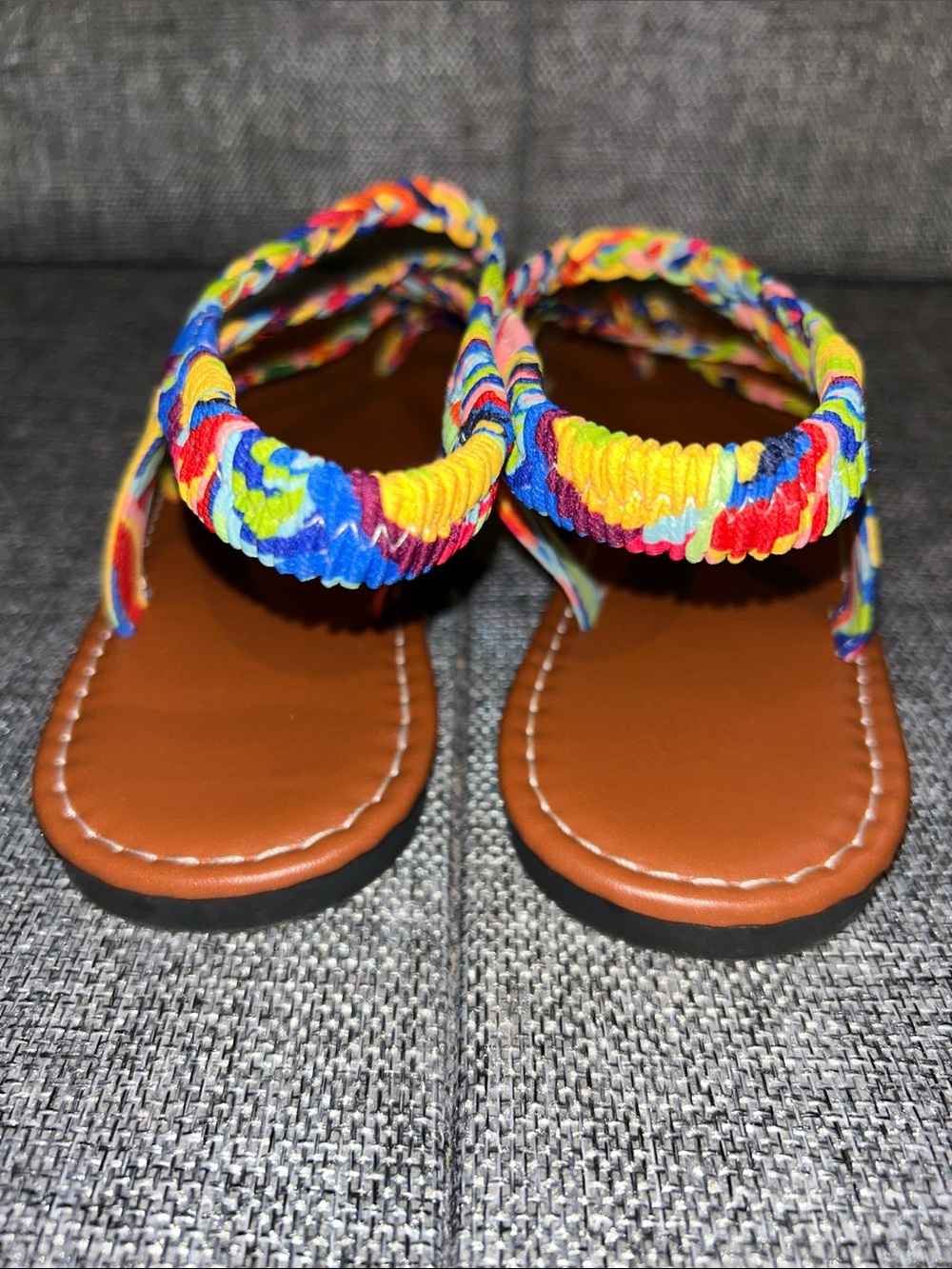 Colorful Braided Strap Sandals - Multicolor - Picture 6 of 8